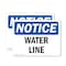 Signmission Water Line, 14 in W x Rectangle, Plastic OS-2PACK-NS-P-1014-L-18974 - alternate 1
